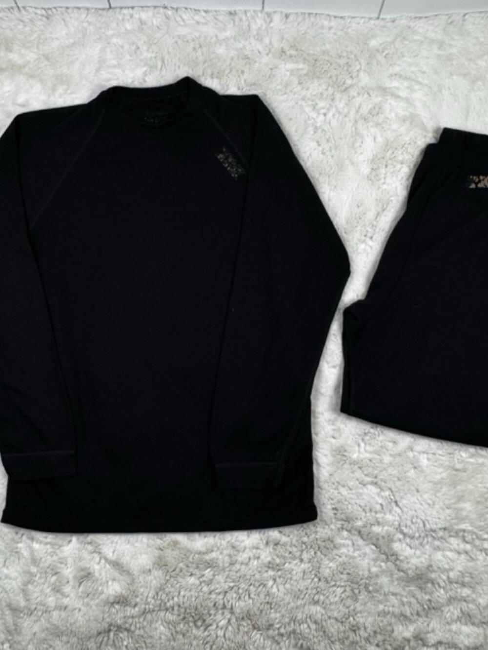US Military Thermal Long Johns 2 Piece Mens L Black Cold Weather Base Layer